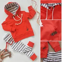 Осенний теплый комплект из 2 предметов для новорожденных мальчиков от 0 до 24 месяцев, топы для новорожденных мальчиков, футболка с капюшоном+ шорты штаны Одежда, комплекты одежды
