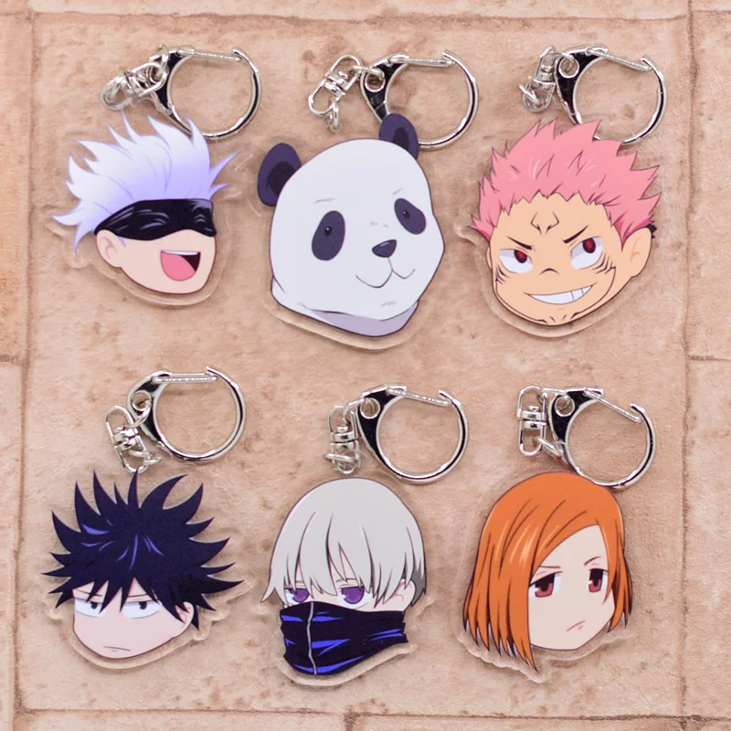 8 Styles Jujutsu Kaisen Keychain Cute Head Portrait Pendant Yuji Itador 