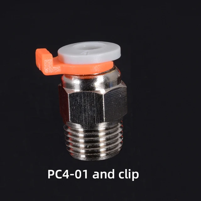 Pneumatic Connectors Bowden Extruder J-head Hotend for OD 4mm or 6mm PTFE Tube Quick Coupler j-head Fittings 3D Printer Parts PC4-01 and clip