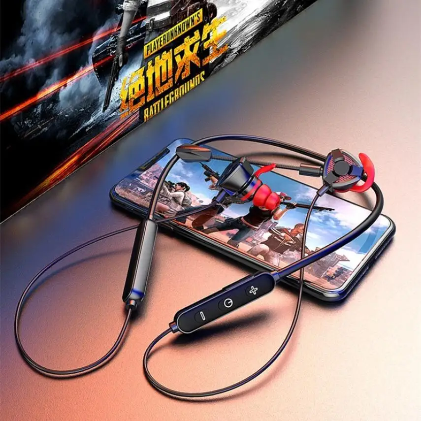LSUTR BT 66 Wireless Bluetooth Earphone Handsfree Ear Buds Gaming Handset E Sport Ear Phones Sport Earbuds Case for All Phone