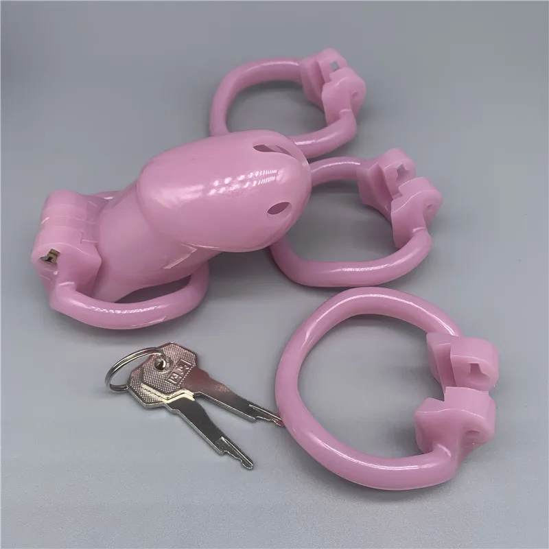 Resin Male Chastity Device with 4 Size Penis Rings Cock Cage Cockring Belt Lock Adult Games Sex Toys For Men | Красота и здоровье