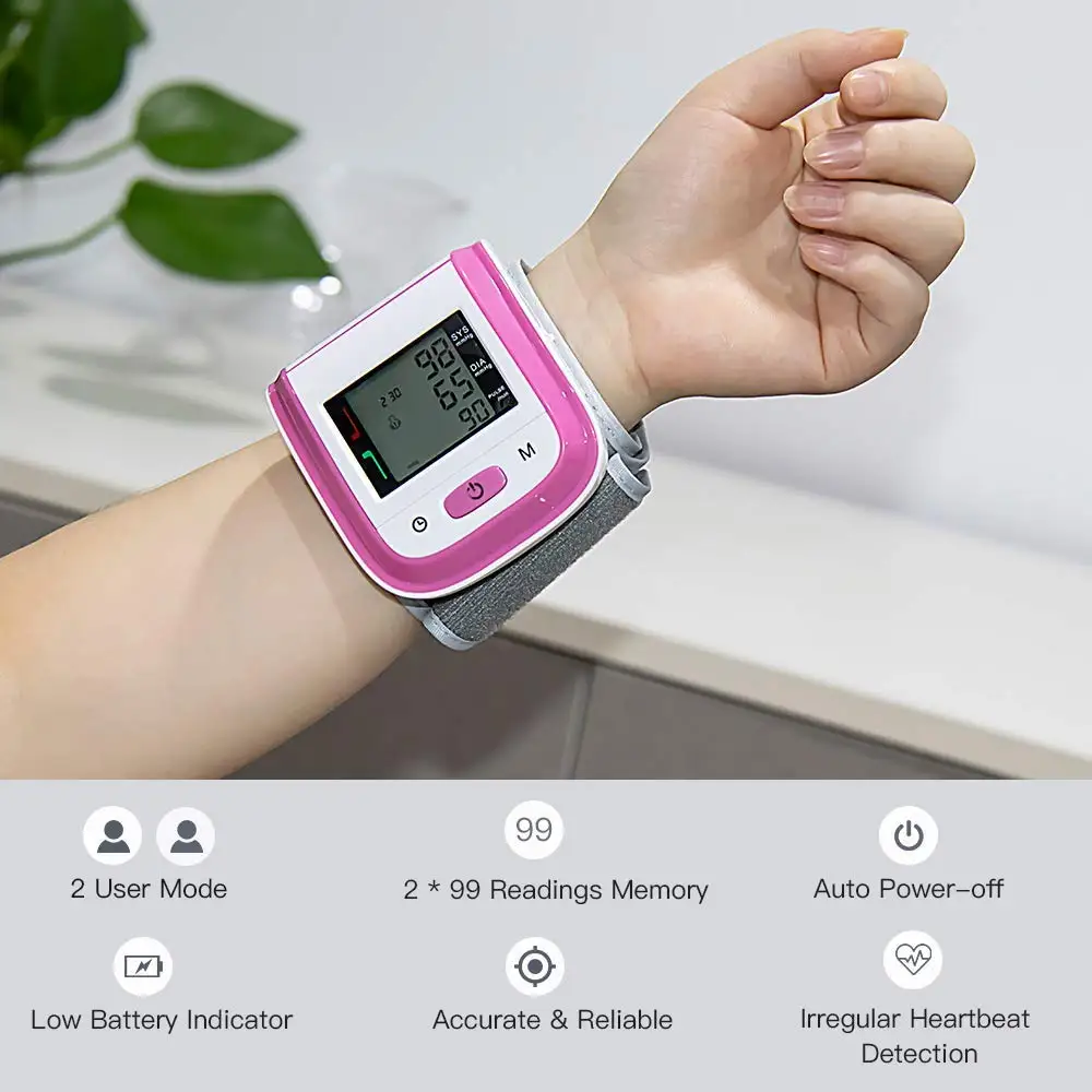 Yongrow бытовой Монитор артериального давления измеритель артериального давления монитор гипертонии медицинское оборудование - Цвет: Розовый