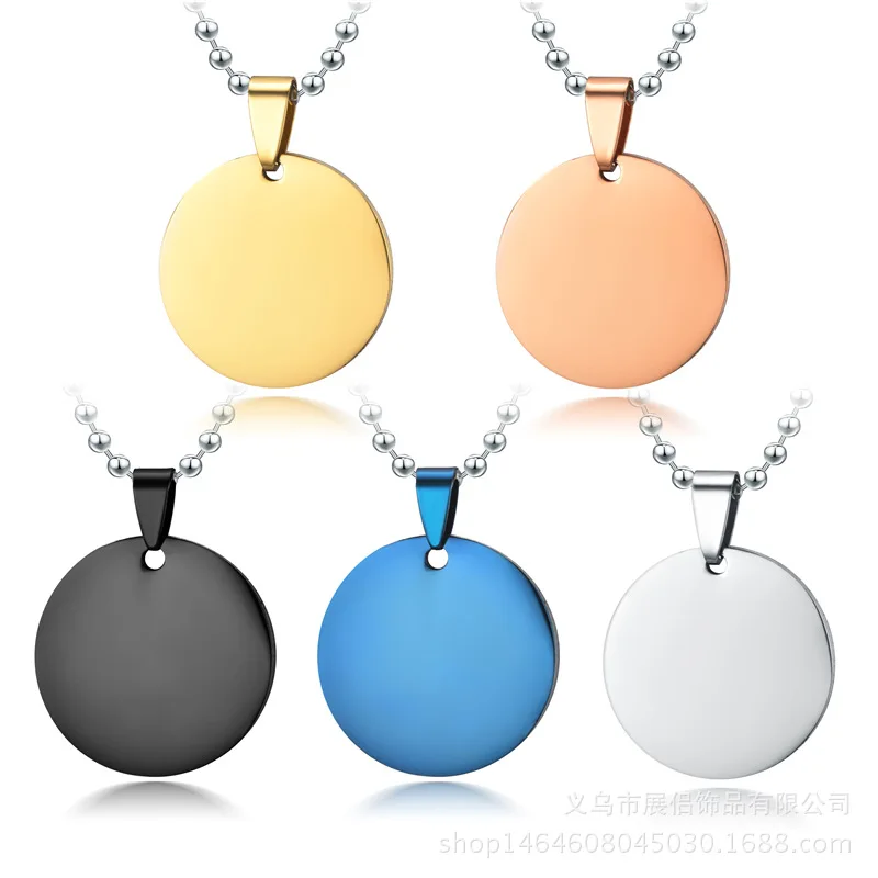 

Punk Round Coin Personalized Customized Necklaces Fashion Name Necklace Pendant Necklaces Jewelry