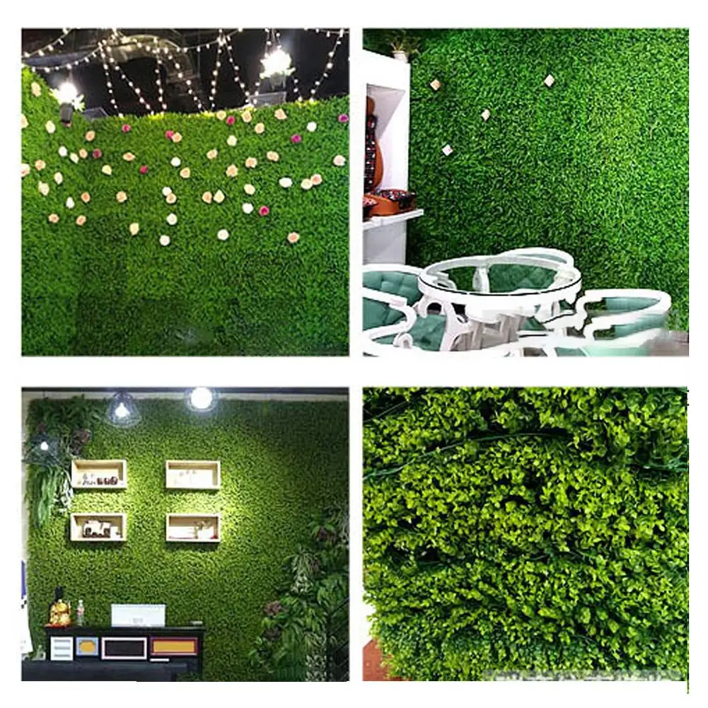 

Artificial Plant Plastic Garden Fake Fence Mat Panel Lattice Wall Decoration For Home Wedding Balcony