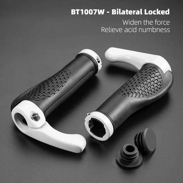 ROCKBROS Shockproof Rubber Cycling Handlebar Grips with Horns