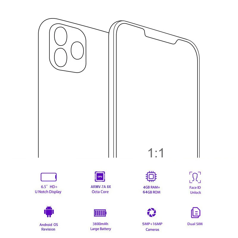 Notch смартфон с 6 5 дюймовым дисплеем 11Pro Google Play Store|Смартфоны| |