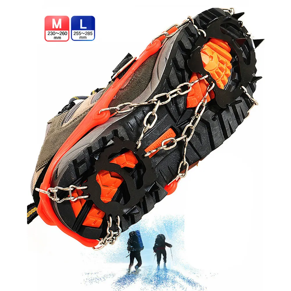 

Outdoor Crampons Climbing Shoes 12 Teeth Equipped With Manganese Steel Non-Slip Sleeves Snow Climbing Chains Crampons