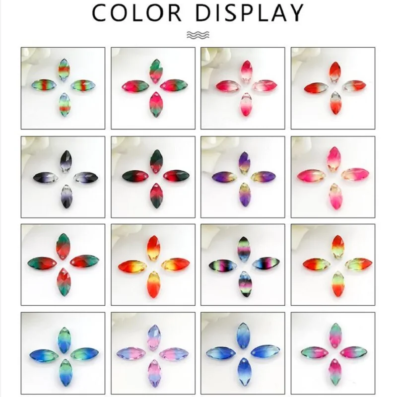 

Horse Eye Crystal One Hole Pointback Rhinestone Tourmaline Jewelry Crafts Accessories Christmas Costume Pendant Decoration DIY