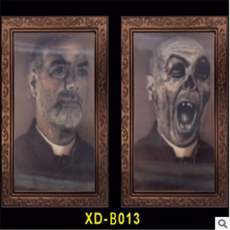 As photo shows Фоторамка с изображением ужасов, линзовидная, 3D, для изменения лица, фоторамка, страшный портрет, хэллоуинская страшилка, праздничное украшение для вечеринок, реквизит - Цвет: As photo shows