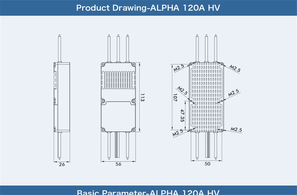 TMOTOR ALPHA 120A HV 6~ 12S LiPo 500HZ NO BEC FOC ESC специально для многовинтового БПЛА
