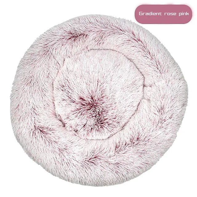 Meijuner 2021 New Long Plush Pet Bed Super Soft Round Dog Bed Washable Dog Kennel Pet Supplies Cushion For Dog Cat Big Cushion 11