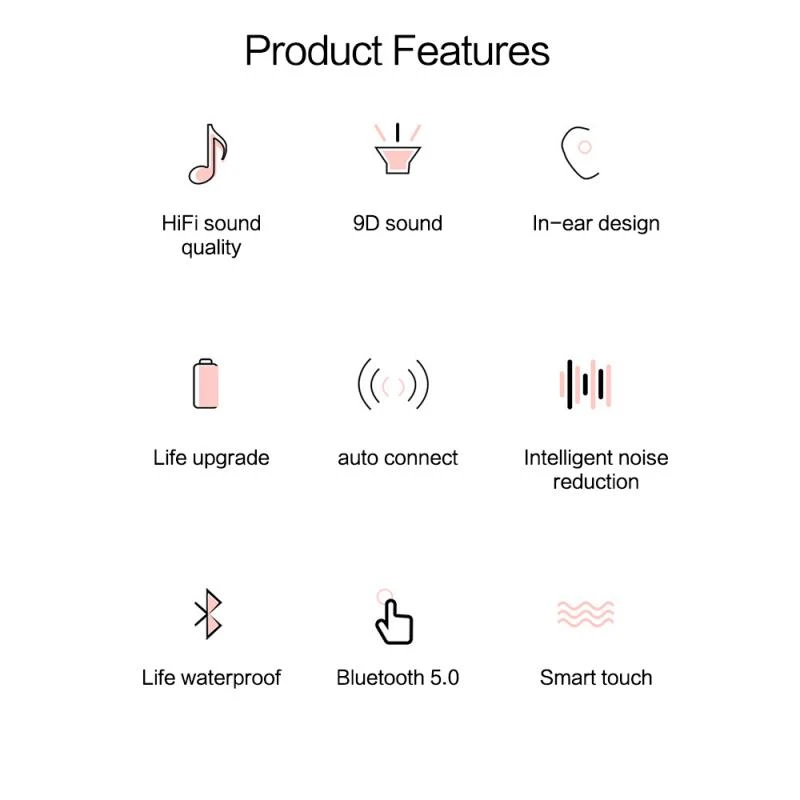 TWS F9 Wireless Earphones Touch Control LED Display Bluetooth 5 0 Headset with 2000mAh Charging Box