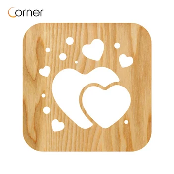 

Acecorner Creative 3D Wooden Night Light DIY Heart LED USB Animal Lamp Novelty Kid Bedroom Decor Lampara Table Children Gift