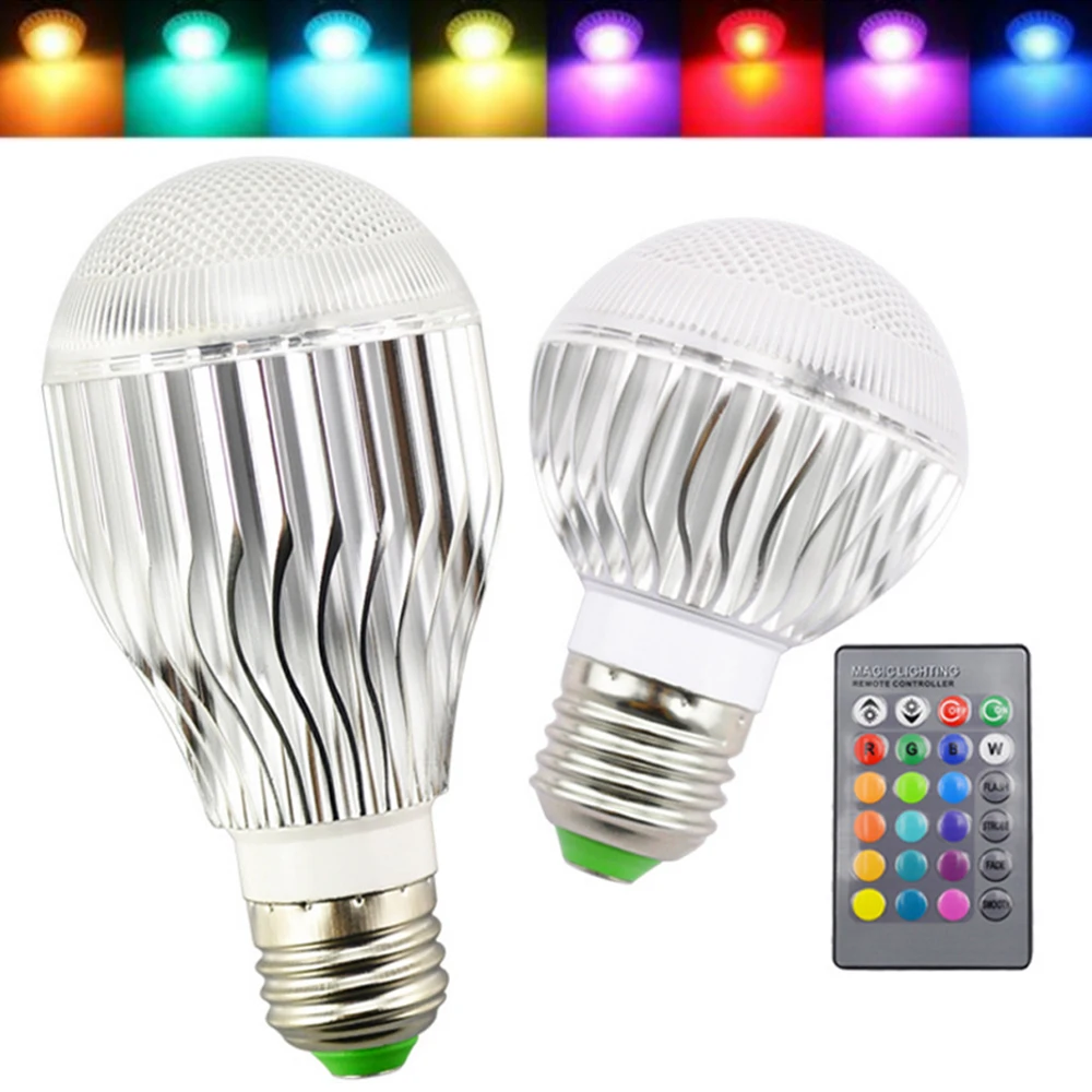 1Pc AC85-265V 16 Color RGB LED Bulb with Remote Control Dimmable Change Magic Night Lamp Stage Light for Decoration | Лампы и
