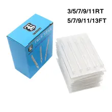 Настоящей звездой смешанных, 50 шт в наборе, 3/5/7/9/11RT FT 108 мм Одноразовые наконечники татуировки прозрачные длинные иглы татуировки Советы для татуировки аксессуары