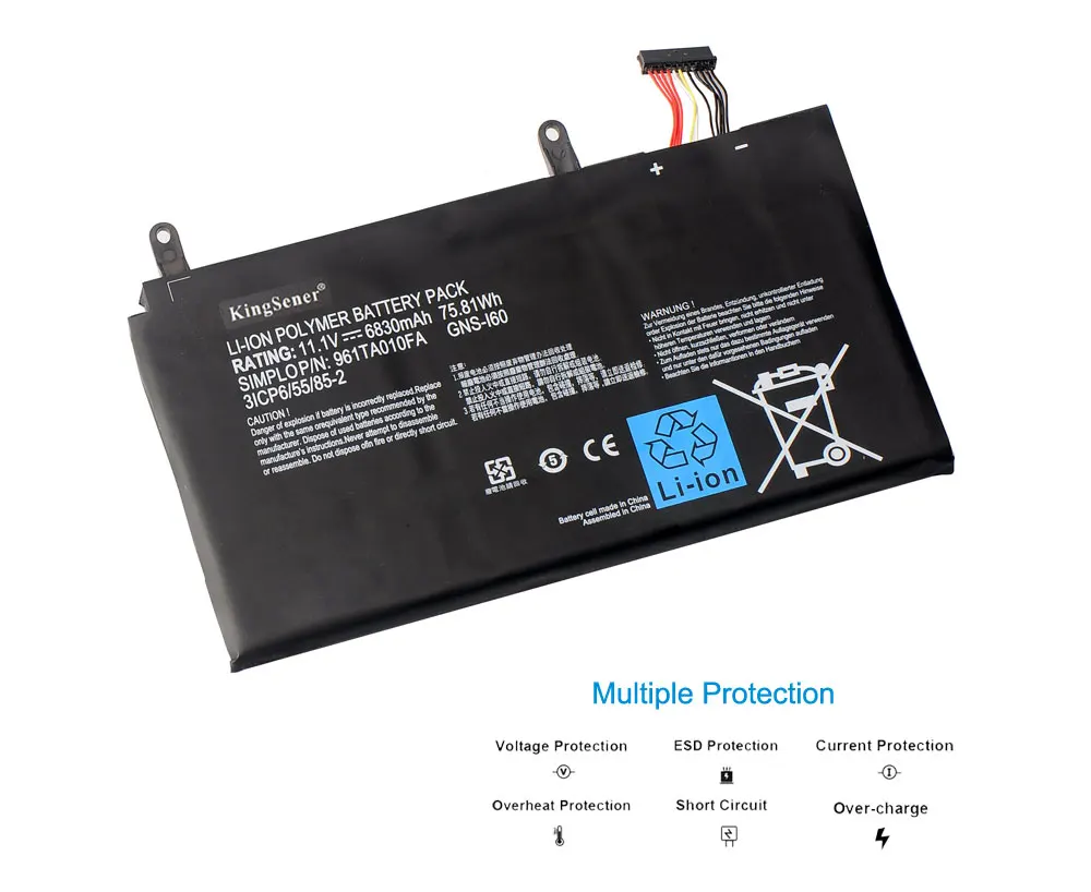 Kingsener Novidades Bateria do Portátil para Gigabyte P35k Gns-i60 P37x P57x P35g P35n P35w P35x P37w P57w 961ta010fa 31cp6 55 852 Gns160 - Imagem 5