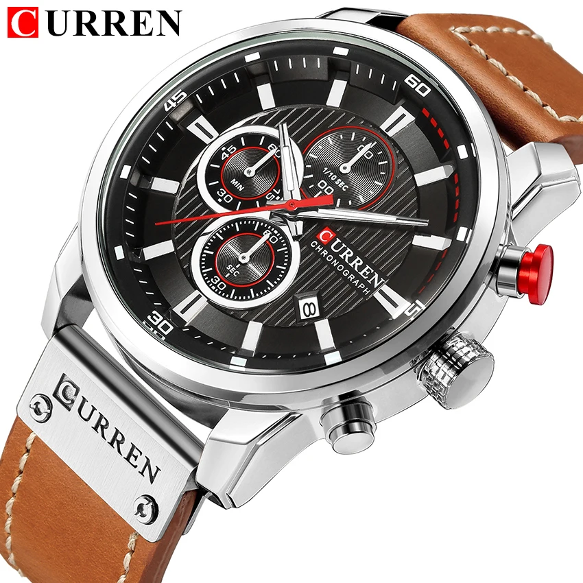 

CURREN Luxury Brand Men Military Fashion Casual Watch Men Quartz Clock Leather Strap Waterproof Date Wristwatch reloj hombre