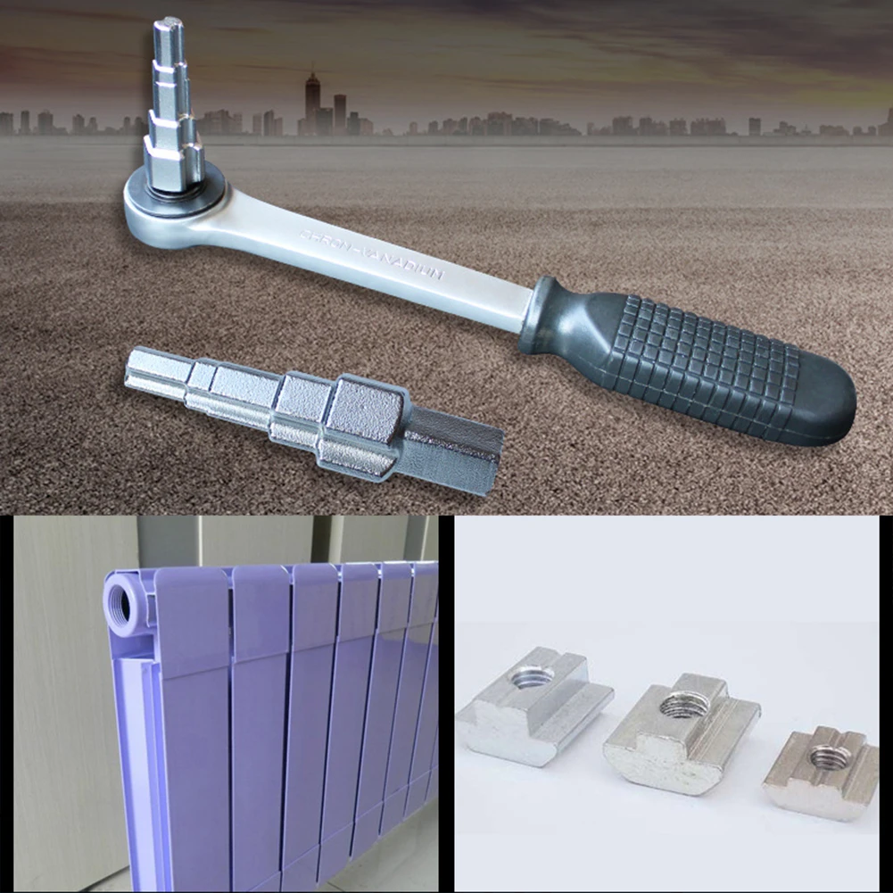 Pumping Valve Removal Ratchet Wrench Water Drawing Valve Disassembly Wrench Carbon Steel10-21 mm for Radiator Valve End