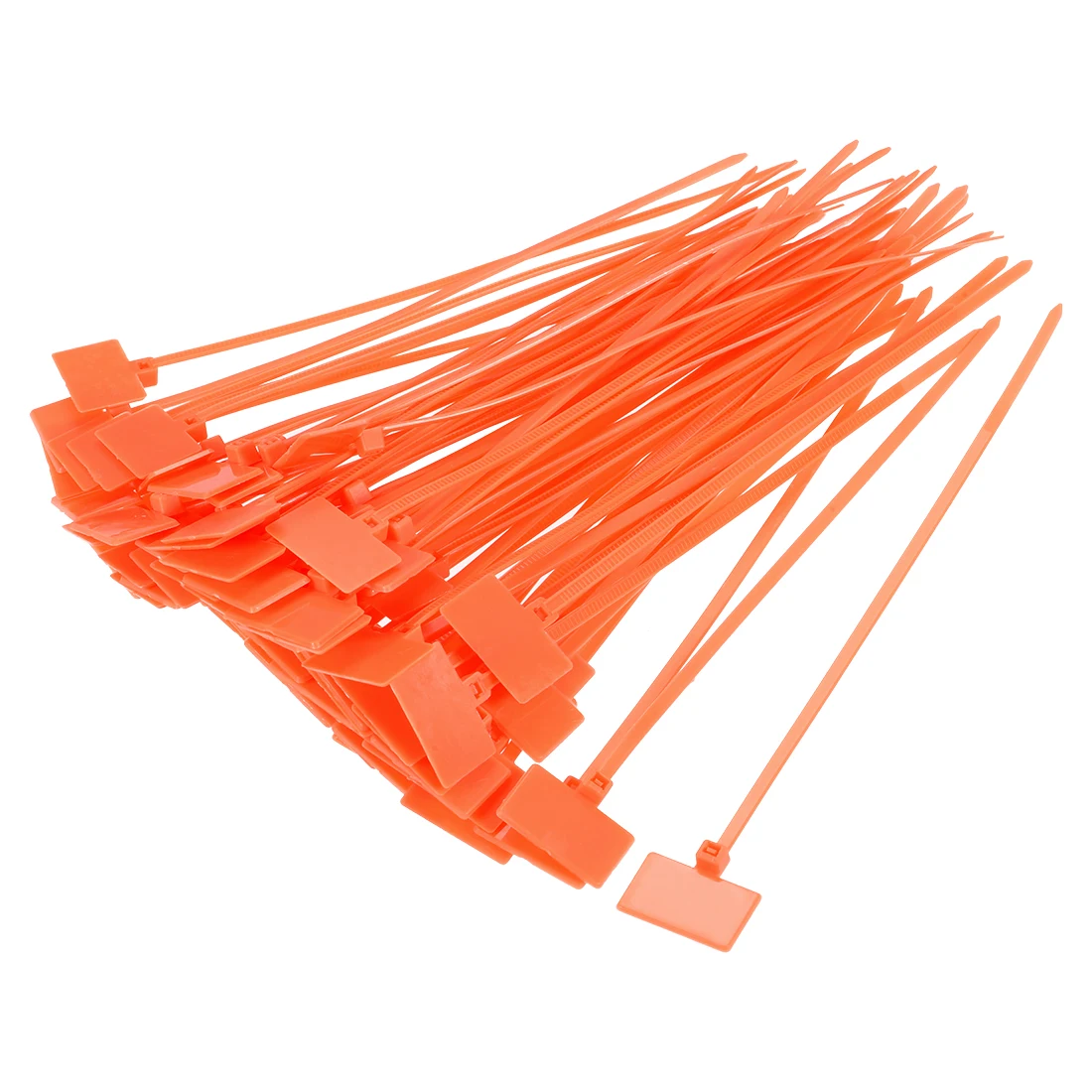 

uxcell 80pcs Cable Zip Ties 6 Inch Label Tag Mark Self-Locking Nylon Wire Strap Orange for Electronic Cables and Wires
