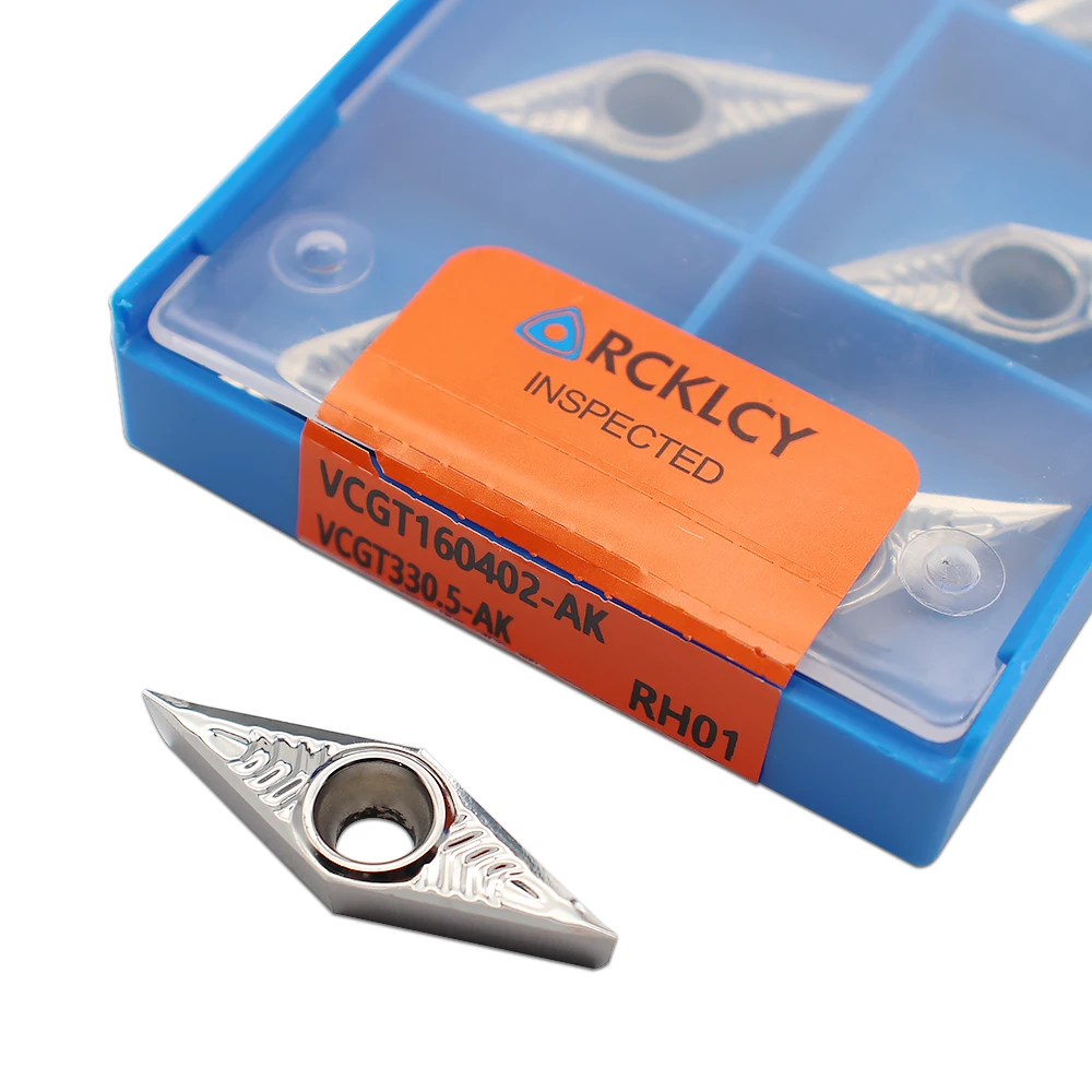 

VCGT160402 VCGT160404 VCGT160408 AK RH01 Aluminum cutter blade Insert Cutting Tool turning tool CNC Tools AL +TIN Alloy wood
