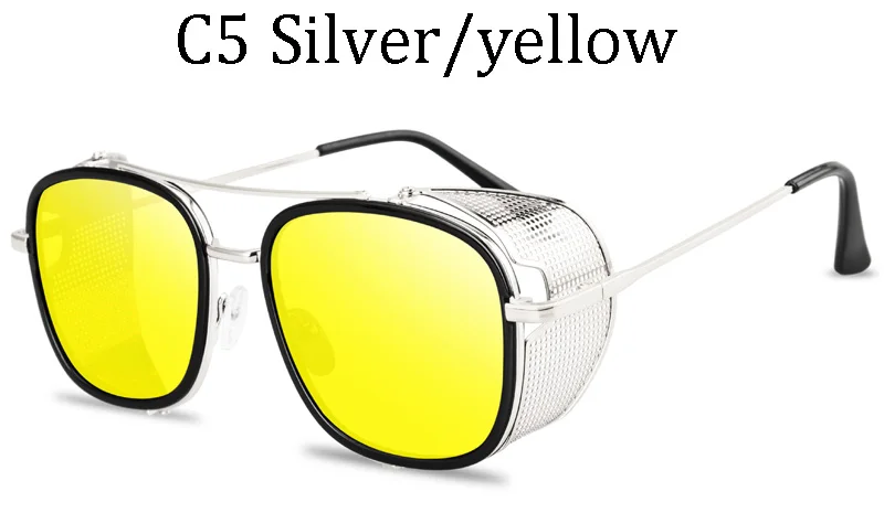 AOZE стимпанк Модные солнцезащитные очки с металлической боковой защитой популярный дизайн солнцезащитных очков унисекс солнцезащитные очки oculos de solUV400