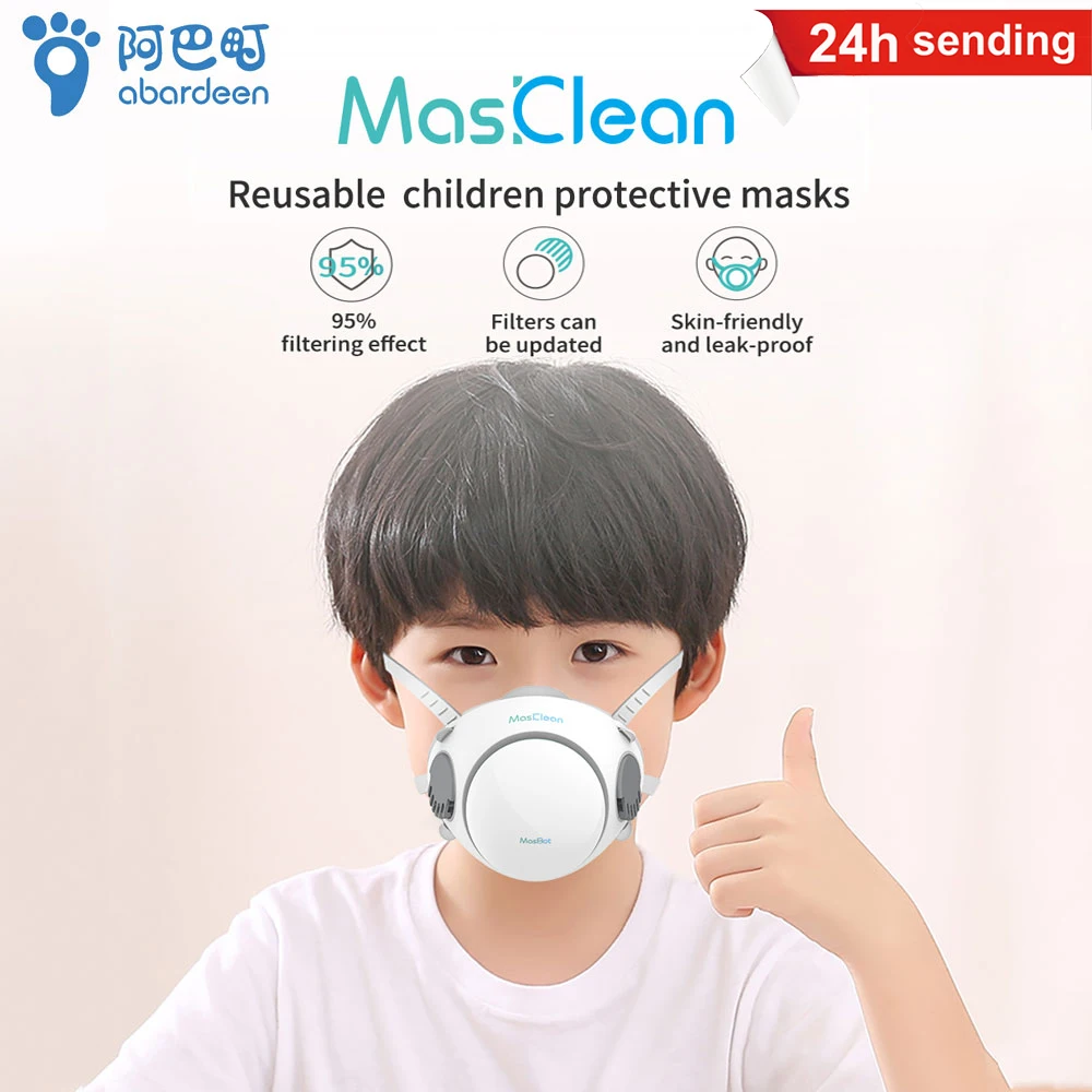 

Abardeen children face mask Electric Fan Kids Reusable Face Mouth Mask N95 filter Anti PM2.5 Dust Masks KN95/KF94/ffp2