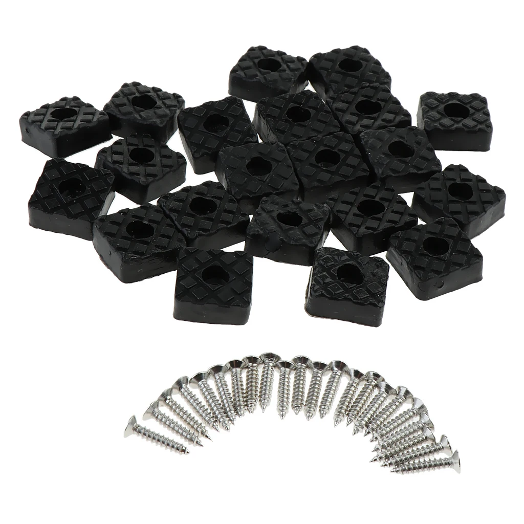 20pcs Anti-slip Table Leg Pad Furniture Risers Lifts Chair Stool Rubber Bumper Feet 22x22x9mm