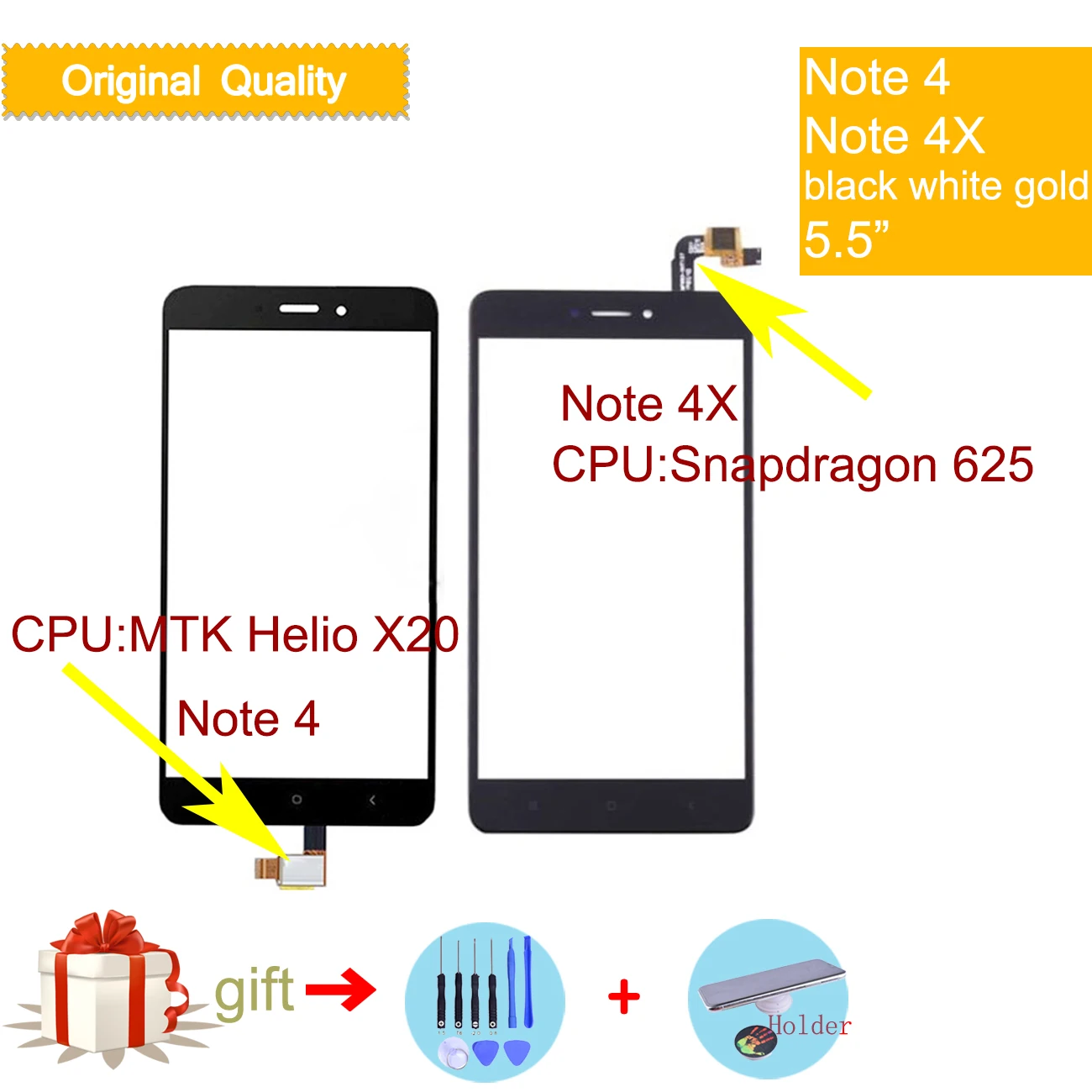 Для Xiaomi Redmi Note 4 сенсорный экран дигитайзер для Redmi Note 4X Сенсорная панель сенсор ЖК-дисплей Переднее стекло Note4
