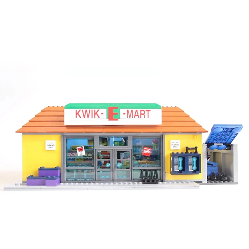 Cena Król (83004) 16004 dom KWIK E MART Supermarket 2232 sztuk Model klocki do budowy zabawkowe klocki na prezent dla dzieci 71016