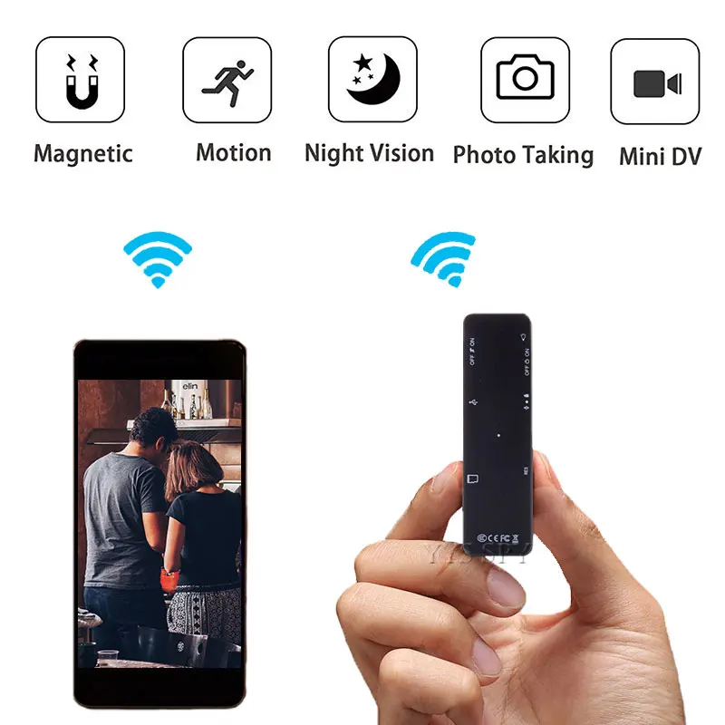 Мини-камера Wifi Hotpot H.264 HD видео аудио рекордер Micro Cam Gizli Kamera DVR Магнитный Корпус