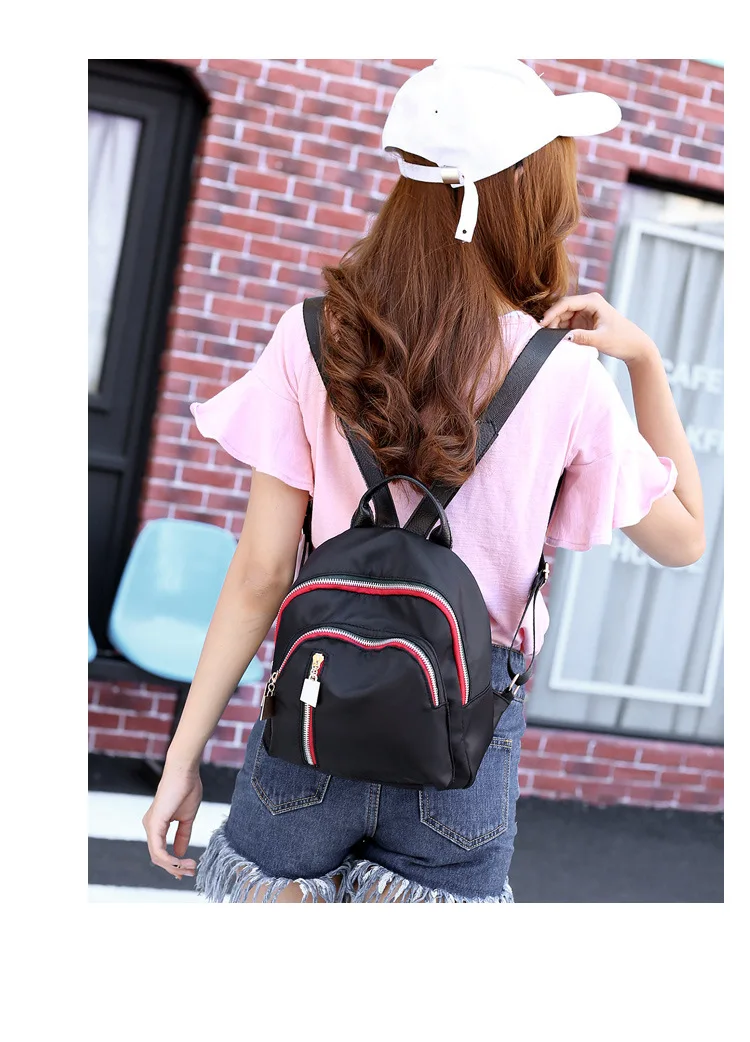 Для женщин рюкзак Корейская версия простой студенческий рюкзак Водонепроницаемый мульти-Дорожная сумка сумки на плечо для девочек розовый Vs