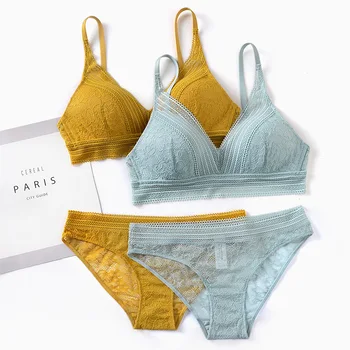 

Free shipping New Women Lingerie Sexy Embroidery Lace Underwear Sets High Quality Bra Set 3/4 Cup Brand Sexy Intimates Bra sets