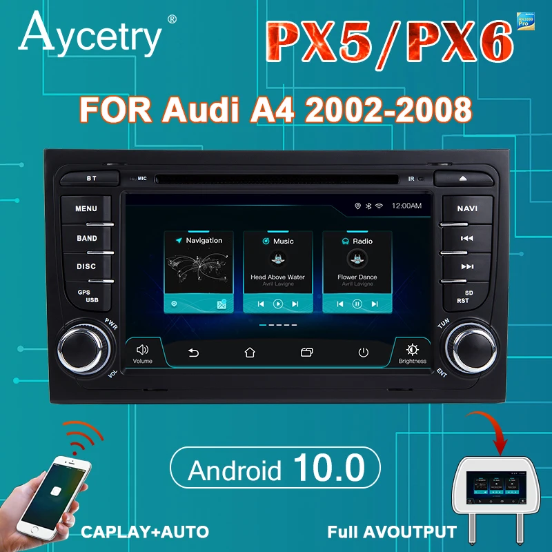 PX6 автомобильное радио 2 din Android 10 мультимедийный dvd плеер авторадио аудио для Audi A4