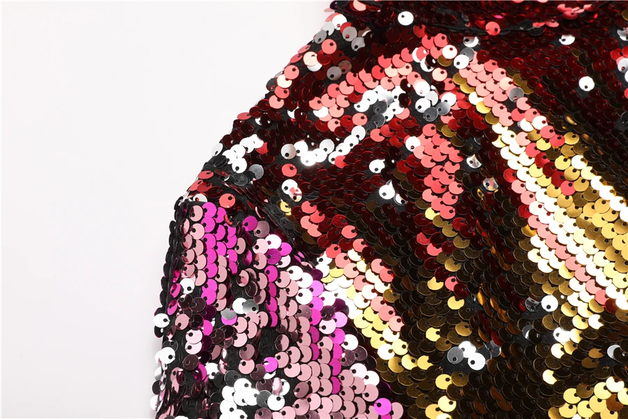 Осень Новая мода Топ Женская блузка с длинным рукавом o-образным вырезом Bling Sequined нерегулярные расклешенные рукава Повседневная рубашка
