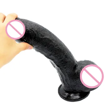 33*6.5CM Black Giant Huge Dildo Super Big Dick Anal Butt Large Dong Realistic Penis Female Masturbator Sex Toys For Women (13in) 3