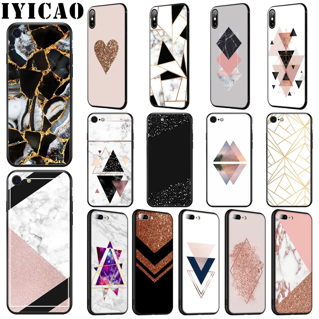 IYICAO блестящий Мраморный художественный Мягкий силиконовый чехол для iPhone 11 Pro Max XR