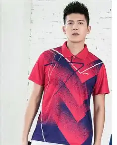 A8816 men 1 shirt Весенне-осенняя новая рубашка для бадминтона с короткими рукавами для мужчин/женщин, спортивные длинные штаны, одежда для настольного тенниса, рубашки для тенниса - Цвет: A8816 men 1 shirt