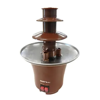 

Mini 3-Tier Self-restraint Heated Chocolate Fountain Machine for Household Birthday Party Brown