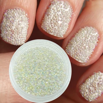 

1Box Mini Beads ABround beads Nail Art Decoration 3D Symphony Sharp Bottom Nail Accessories Glass DIY Design Tool