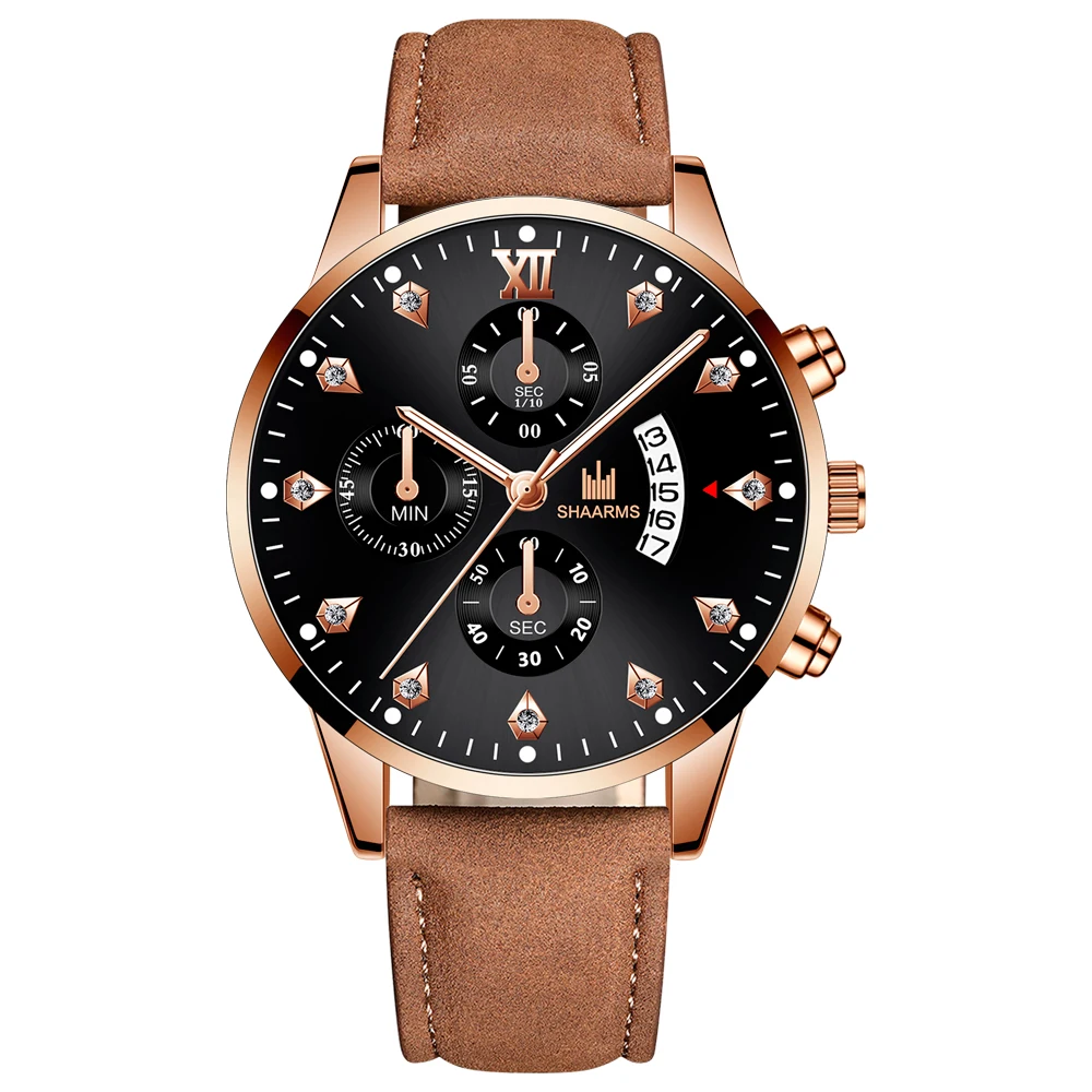 

Fashion Quartz Watches For Men Simple Leather Strap Sport Watch Male Calendar Watch Date Day Genuine Wristwatch