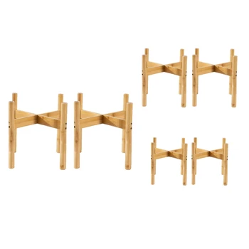

2 Pack Indoor Plant Stand Bamboo Flower Pot Holder,Natural Potted Display Rack for Home,Office,Garden,Patio,Lawn,Yard