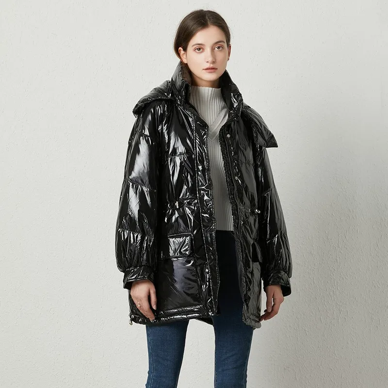 FTLZZ New Winter Women Loose Bright Color Down