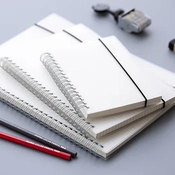 

A5 A6 B5 Simple Spiral Book Coil Notebook Transparent cover Blank Grid Paper Journal Diary School Supplies Stationery