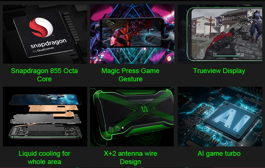 Восьмиядерный QC4.0 глобальная версия Xiaomi Black Shark 2 8 Гб 128 ГБ игровой Смартфон Snapdragon 855 6,3" полный экран мобильного телефона