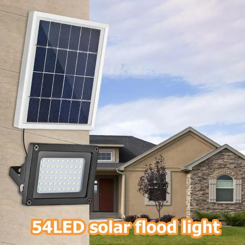 

ABS Plastic Solar Power Lamps Warm White Waterproof Outdoor Garden Street Anti-corrosion Wall Light 54 LED Lighting