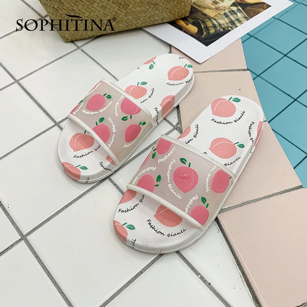 SOPHITINA/женские домашние Тапочки для ванной Удобные летние тапочки с рисунком