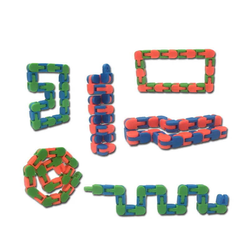 

DIY 24 Section Bicycle Track Chain Decompression Puzzle Flexible Chain Assembly Early Educational Rail Toys Model for Kids