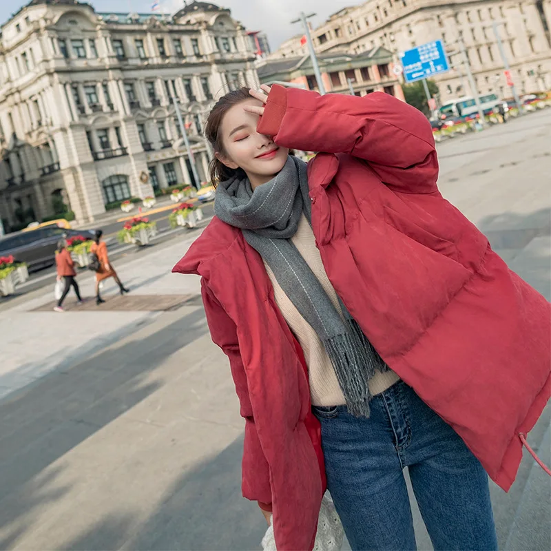 

Main Push Big Goods 2017 Winter New Style Korean-style WOMEN'S Wear Short Peach Skin down Coat Cotton-padded Clothes Women's