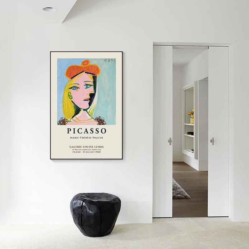 impresión de exposición de arte lienzo sin marco N 20x30cm Póster de Pablo Picasso Marie Therese póster de pintura de Picasso The Studio 