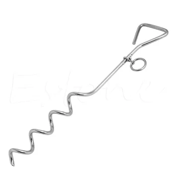 

Steel Spiral Stake Tie Down Out with Ring For Dog or Camping Tents 18\" LX9C